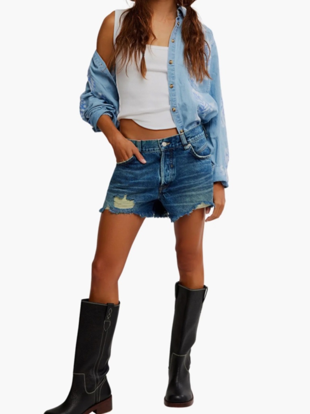 We the Free by Free People Now or Never Denim Shorts Size: 28